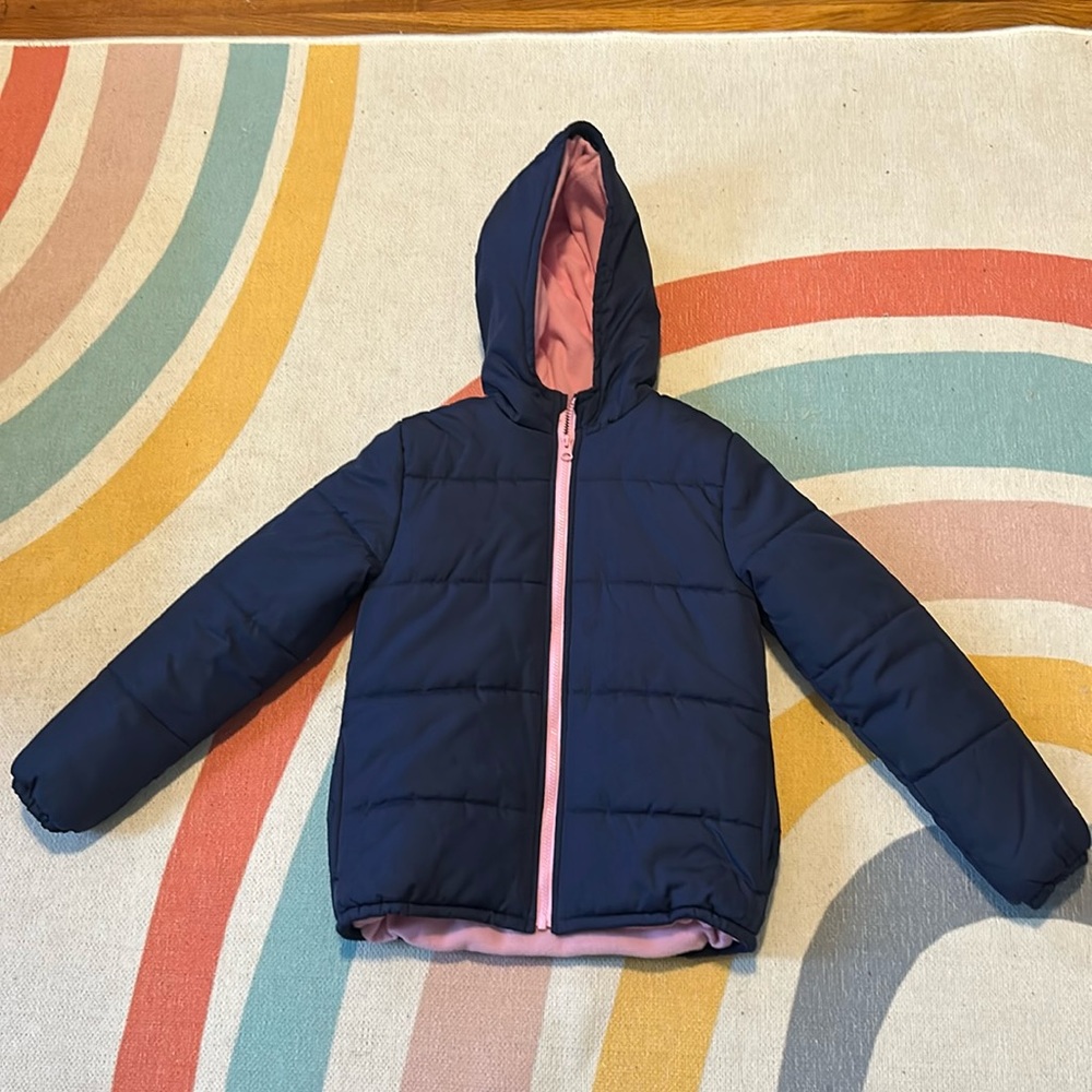 Carter’s girls navy puffer coat size 8 excellent condition